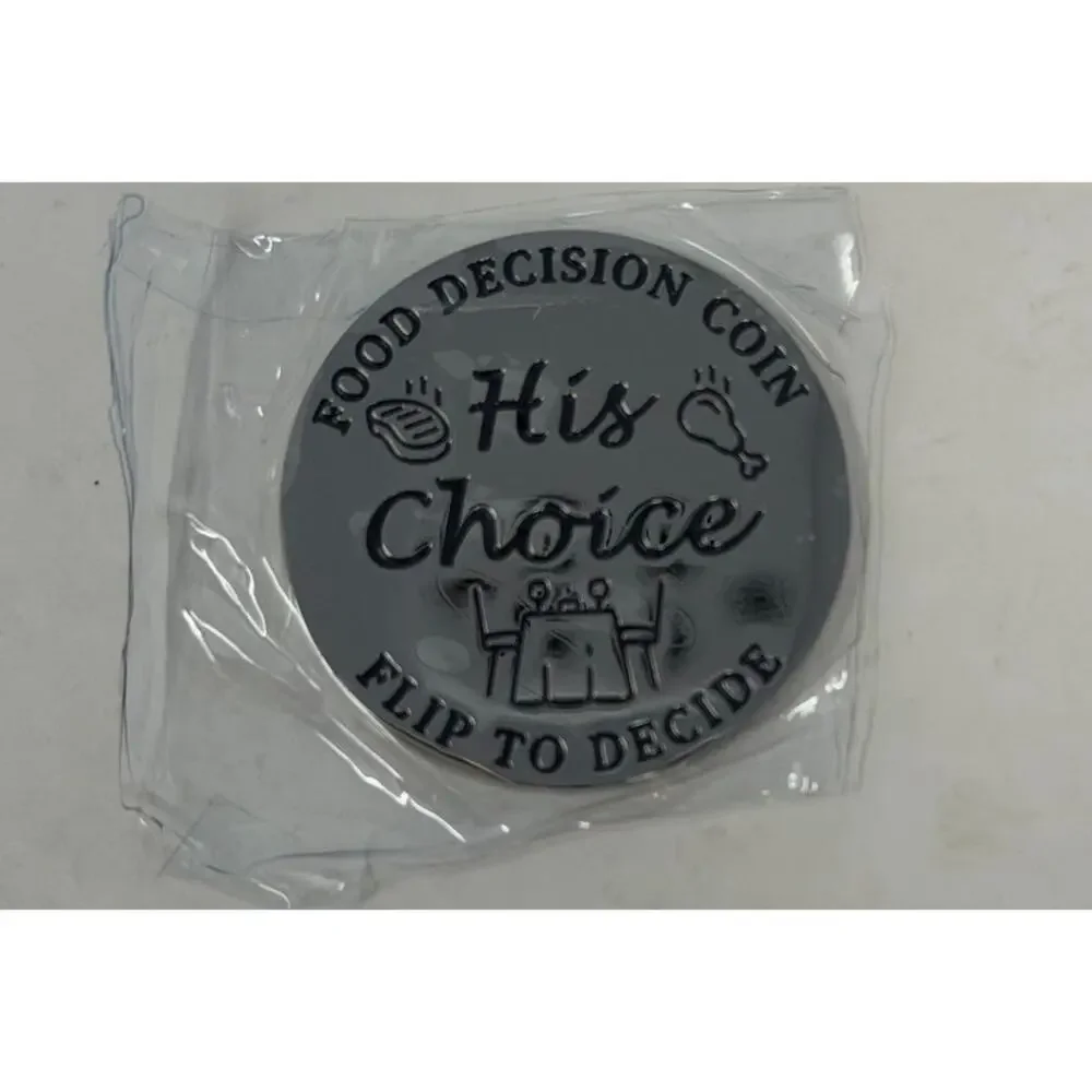 Keyitulo Newly Wed Gift for Couples Her Choice His Choice Food Decision Coin